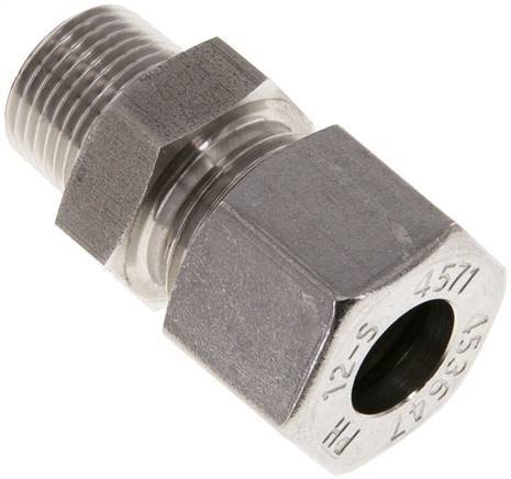 Racor de corte recto de acero inoxidable 12L y R3/8'' con rosca macho 630 bar ISO 8434-1