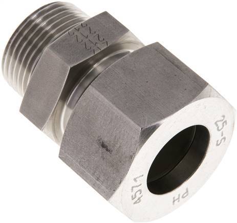 Raccord de coupe droit 25L et R1'' en acier inoxydable avec filetage mâle 400 bar ISO 8434-1