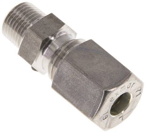 6L & R1/8'' Stainless Steel Straight Compression Fitting with Male Threads 315 bar ISO 8434-1