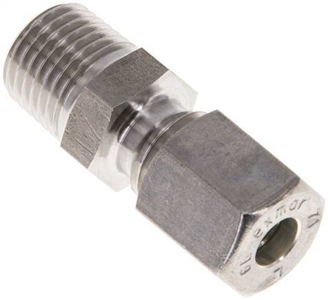 6L & R1/4'' Stainless Steel Straight Compression Fitting with Male Threads 315 bar ISO 8434-1