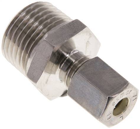 6L & R1/2'' RVS Rechte Knelfitting Buitendraad 315bar ISO 8434-1