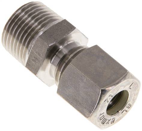 8L & R3/8'' Stainless Steel Straight Compression Fitting with Male Threads 315 bar ISO 8434-1