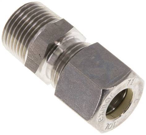 10L & R3/8'' Stainless Steel Straight Compression Fitting with Male Threads 315 bar ISO 8434-1