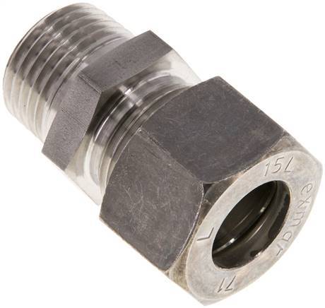 15L & R1/2'' Stainless Steel Straight Compression Fitting with Male Threads 315 bar ISO 8434-1