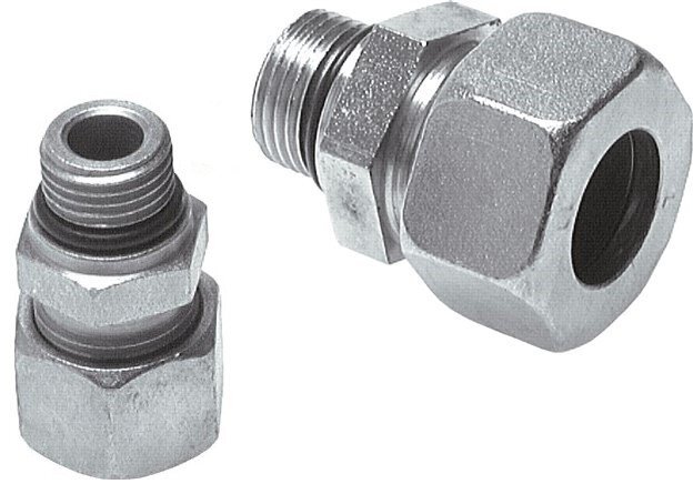 8L & UNF 7/16''-20 Zink plated Steel Straight Cutting Fitting with Male Threads 315 bar ISO 8434-1