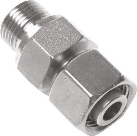 12S & M18x1.5 Stainless Steel Straight Swivel with Male Threads 630 bar FKM Adjustable ISO 8434-1