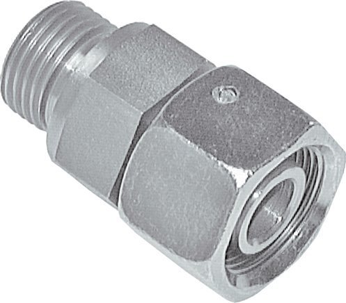 25S & M33x2 Acier zingue Pivot droit avec filetage mâle 400 bar Joint torique NBR Cône d'etancheite reglable ISO 8434-1