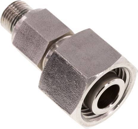 Emerillon droit en acier inoxydable 12L & G1/8'' avec filetage mâle 315 bar FKM Reglable ISO 8434-1