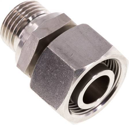 Emerillon droit en acier inoxydable 18L & G1/2'' avec filetage mâle 315 bar FKM Reglable ISO 8434-1