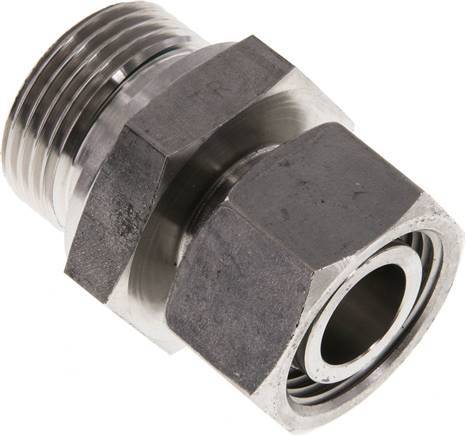 22L & G1'' Acier inoxydable Raccord tournant droit avec filetage mâle 160 bar FKM Ajustable ISO 8434-1
