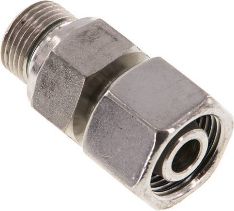 12S & G3/8'' pivotant droit en acier inoxydable avec filetage mâle 630 bar FKM reglable ISO 8434-1