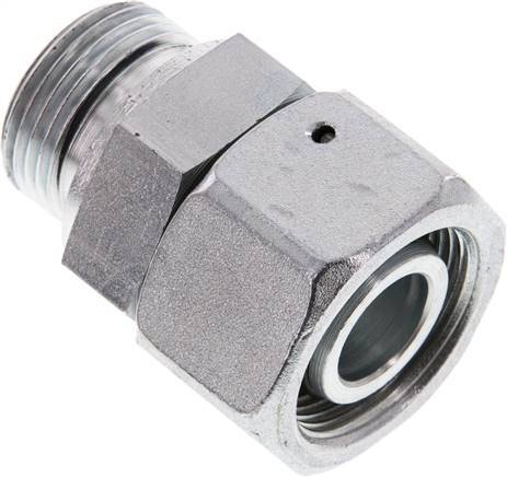 25S & G1'' Zink plated Steel Straight Swivel with Male Threads 400 bar NBR O-ring Sealing Cone Adjustable ISO 8434-1