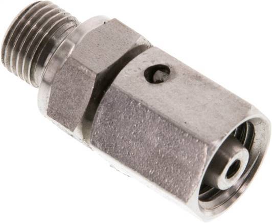 6L & G1/8'' Acier inoxydable pivotant droit avec filetage mâle 315 bar Joint torique FKM Cône reglable ISO 8434-1