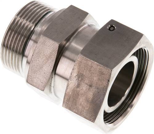 38S & G1-1/2'' pivot droit en acier inoxydable avec filetage mâle 315 bar Joint torique FKM Cône reglable ISO 8434-1