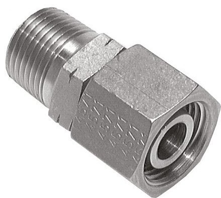 6L y 1/8'' NPT Acero zincado Rótula recta con rosca macho 315 bar Ajustable ISO 8434-1