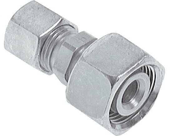 10L & 22L Zink plated Steel Straight Cutting Fitting with Swivel 160 bar ISO 8434-1