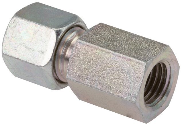 6L & M10x1 Zink plated Steel Straight Cutting Fitting with Female Threads 315 bar ISO 8434-1