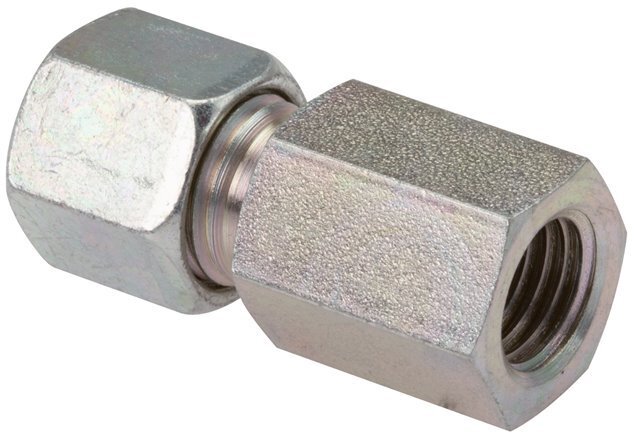 20S y M27x2 Racor de corte recto de acero galvanizado con rosca hembra 400 bar ISO 8434-1