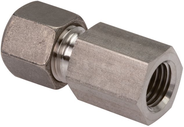 6L & M10x1 Stainless Steel Straight Cutting Fitting with Female Threads 315 bar ISO 8434-1