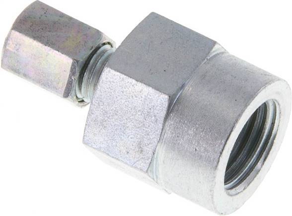 4LL & G1/4'' Zink plated Steel Straight Cutting Fitting with Female Threads for Pressure Gauges 315 bar ISO 8434-1