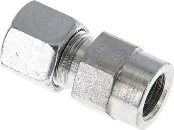 10L & G1/4'' Zink plated Steel Straight Cutting Fitting with Female Threads for Pressure Gauges 315 bar ISO 8434-1