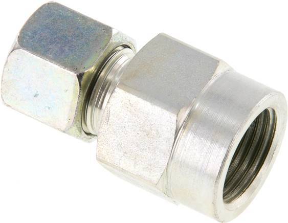 10S & G1/2'' Raccord droit de coupe en acier zingue avec filetage femelle pour manomètres 630 bar ISO 8434-1