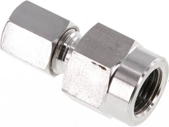 6L & G1/4'' Stainless Steel Straight Cutting Fitting with Female Threads for Pressure Gauges 315 bar ISO 8434-1