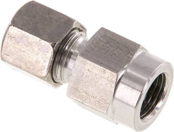 8L & G1/4'' Stainless Steel Straight Cutting Fitting with Female Threads for Pressure Gauges 315 bar ISO 8434-1