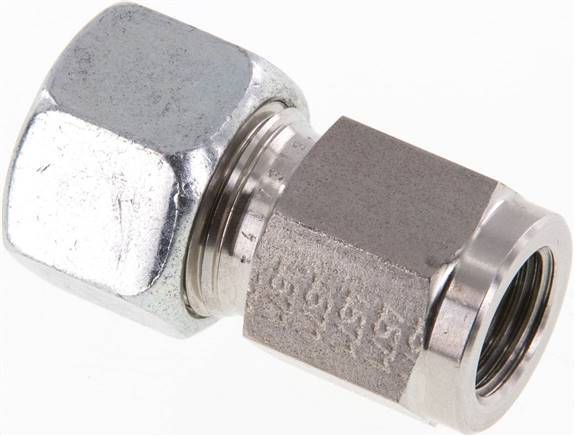 12L & G1/4'' RVS Rechte Snijringkoppeling Binnendraad voor manometers 315bar ISO 8434-1