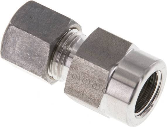 8L & G1/4'' Stainless Steel Straight Compression Fitting with Female Threads for Pressure Gauges 315 bar ISO 8434-1