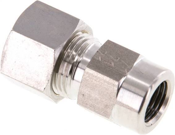 12L & G1/4'' Stainless Steel Straight Compression Fitting with Female Threads for Pressure Gauges 315 bar ISO 8434-1