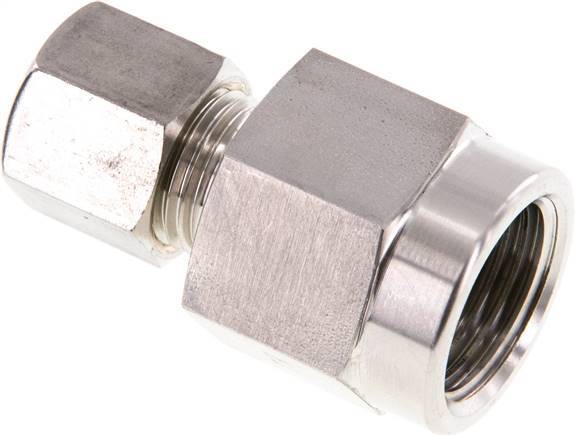 8S & G1/2'' Stainless Steel Straight Compression Fitting with Female Threads for Pressure Gauges 500 bar ISO 8434-1