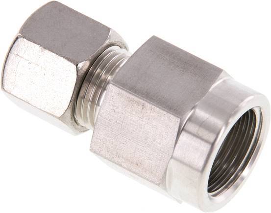 10S & G1/2'' Stainless Steel Straight Compression Fitting with Female Threads for Pressure Gauges 450 bar ISO 8434-1