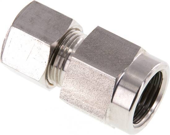 12S & G1/2'' Stainless Steel Straight Compression Fitting with Female Threads for Pressure Gauges 400 bar ISO 8434-1