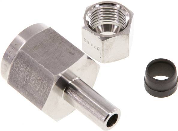 10S & G1/2'' Stainless Steel Straight Swivel with Female Threads for Pressure Gauges 630 bar ISO 8434-1