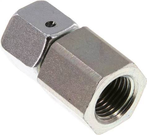 8L & G1/4'' Acero zincado Rótula recta con rosca hembra para manómetros 315 bar Cono de estanqueidad NBR ISO 8434-1