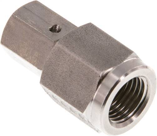 Rótula recta de acero inoxidable de 6L y G1/4'' con rosca hembra para manómetros de 315 bar Cono de sellado de FKM ISO 8434-1