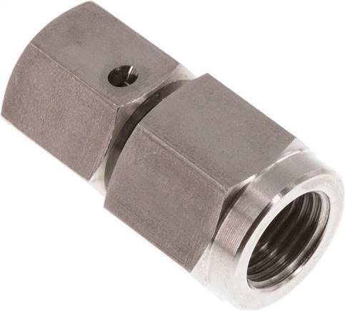 8L & G1/4'' RVS Rechte Draaidoorvoer Binnendraad voor manometers 315bar FKM Afdichtconus ISO 8434-1