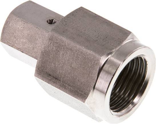 6S y G1/2'' Rótula recta de acero inoxidable con rosca hembra para manómetros 630 bar Cono de estanqueidad FKM ISO 8434-1