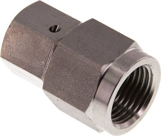 10S & G1/2'' Stainless Steel Straight Swivel with Female Threads for Pressure Gauges 630 bar FKM Sealing Cone ISO 8434-1