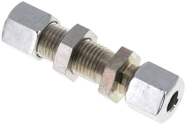 8L Verzinkt Stalen Rechte Snijringkoppeling Schotdoorvoer 315bar ISO 8434-1