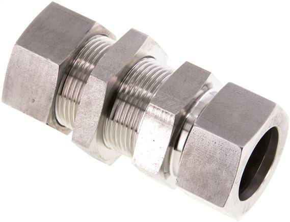 28L Stainless Steel Straight Cutting Fitting Bulkhead 160 bar ISO 8434-1