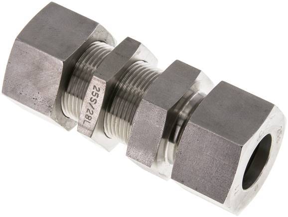 25S Stainless Steel Straight Cutting Fitting Bulkhead 400 bar ISO 8434-1