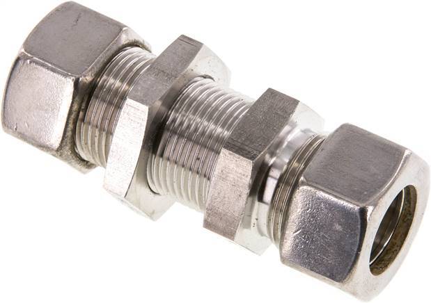 22L Stainless Steel Straight Compression Fitting Bulkhead 160 bar ISO 8434-1