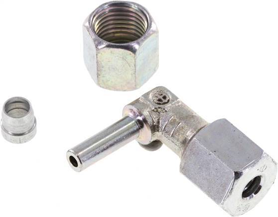 6S Zink plated Steel Elbow Cutting Fitting with Swivel 630 bar NBR Adjustable ISO 8434-1