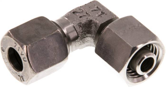 Accesorio de corte en codo de acero inoxidable 8L con rótula 315 bar FKM ajustable ISO 8434-1