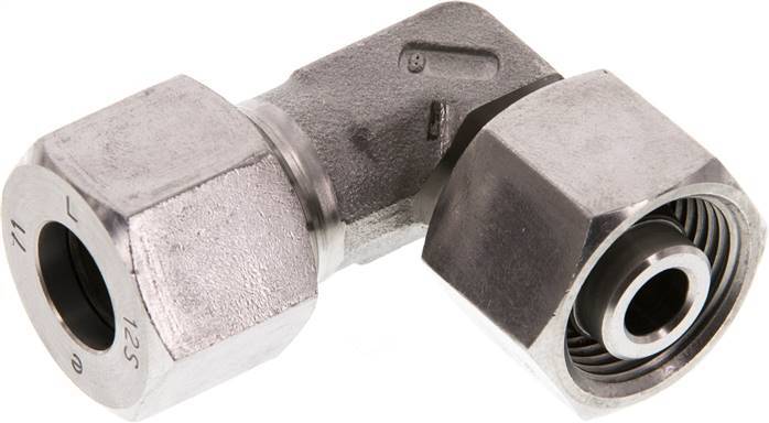 Accesorio de corte en codo de acero inoxidable 12S con rótula 630 bar FKM ajustable ISO 8434-1