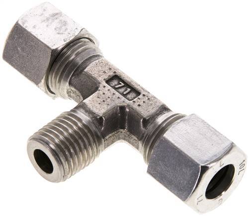 10L & M14x1.5 (con) Stainless Steel T-Shape Tee Cutting Fitting with Male Threads 315 bar ISO 8434-1