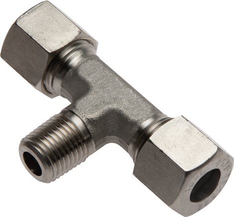 38S & G1-1/2'' RVS T-stuk Snijringkoppeling Buitendraad 315bar ISO 8434-1