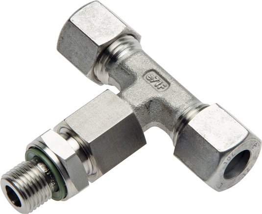 8L & M12x1.5 Stainless Steel T-Shape Tee Cutting Fitting with Male Threads 315 bar Adjustable ISO 8434-1